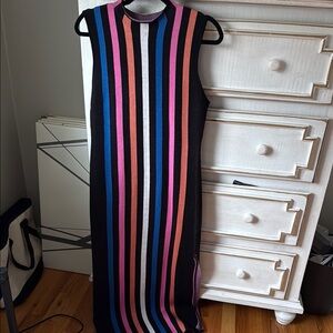 Le Lis Pink and Black Sleeveless Sheath Maxi Dress